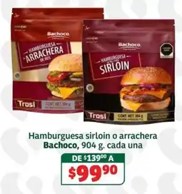 Soriana Súper Bachoco hamburguesa sirloin o arrachera oferta