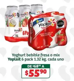 Soriana Súper Yoplait yoghurt bebible fresa o mix oferta