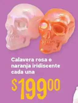 Soriana Híper Calavera rosa o naranja iridiscente oferta