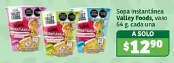 Soriana Súper Valley Foods sopa instantánea oferta