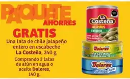 Soriana Súper La Costeña chile jalapeño entero en escabeche oferta