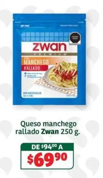 Soriana Súper Zwan queso manchego rallado oferta