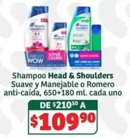 Soriana Súper Head & Shoulders Suave y Manejable o Romero oferta