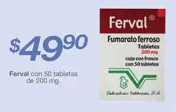 Farmacia Soriana Ferval Fumarato ferroso Tabletas oferta