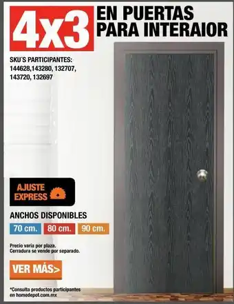 The Home Depot Puertas para interior 70cm/80cm/90cm ancho oferta