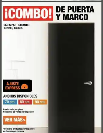 The Home Depot Combo de puerta y marco anchos de 70cm/80cm/90cm oferta