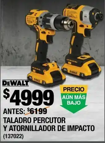 The Home Depot Taladro percutor y atornillador de impacto dewalt oferta