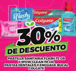 Merco Colgate pastilla sanitaria flash y wow clean pastas dentales y enjuague bucal oferta