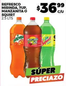 Merco Refresco Mirinda, 7up, Manzanita o Squirt oferta