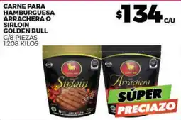 Merco Golden Bull Carne para Hamburguesa Arrachera o Sirloin oferta