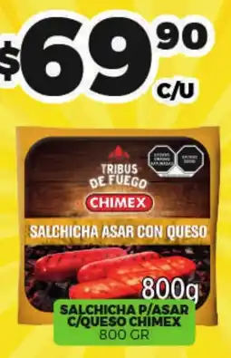 Merco chimex salchicha asar con queso oferta