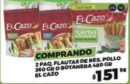 Merco El cazo - flautas de res, pollo 360 gr o botanera 480 gr oferta