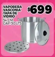 Merco Vasconia - vaporera tapa de vidrio 34 cm cap. 30 l oferta