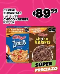 Merco Kellogg's - cereal zucaritas 840 gr o choco kris pis 730 gr oferta