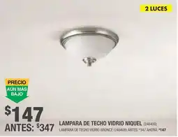The Home Depot Lampara de techo vidrio niquel oferta