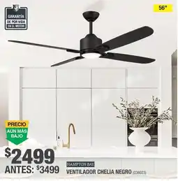 The Home Depot Hampton Bay Ventilador Chelia Negro oferta