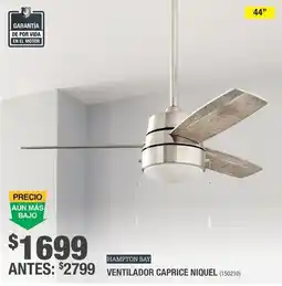 The Home Depot Hampton Bay Ventilador Caprice Niquel oferta