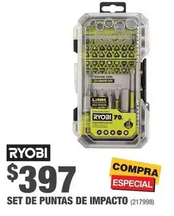 The Home Depot Ryobi set de puntas de impacto oferta