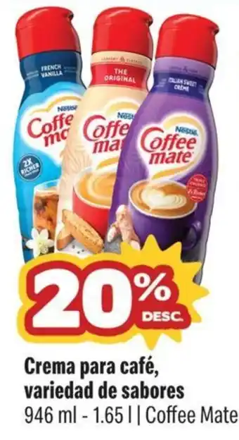 Smart & Final Coffee Mate Crema para café, variedad de sabores oferta