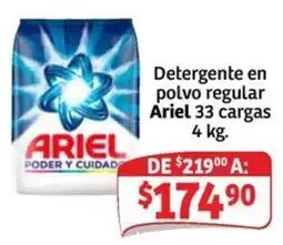 Soriana Mercado Ariel Detergente en polvo regular 33 cargas oferta