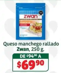 Soriana Súper Zwan queso manchego rallado oferta