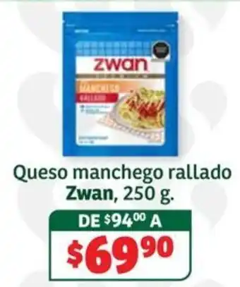 Soriana Súper Zwan queso manchego rallado oferta