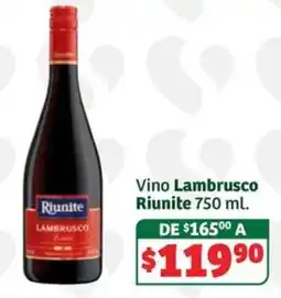 Soriana Súper Riunite Vino Lambrusco oferta