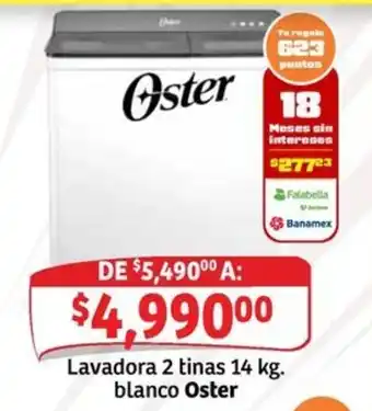 Soriana Mercado Oster lavadora 2 tin oferta