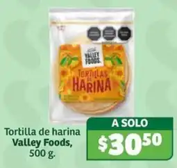Soriana Súper Valley Foods tortillas de harina oferta