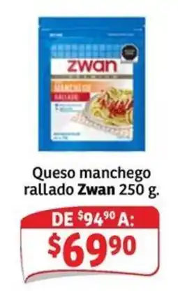 Soriana Mercado Zwan queso manchego rallado oferta