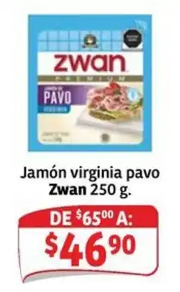 Soriana Mercado Zwan jamón virginia pavo oferta