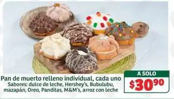 Soriana Súper Pan de muerto relleno individual oferta