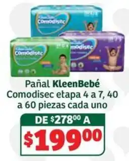 Soriana Súper Pañal KleenBebé Comodisec etapa 4 a 7 oferta