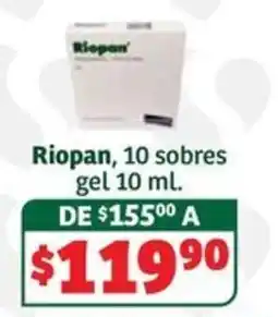 Soriana Súper Riopan, 10 sobres gel 10 mL oferta