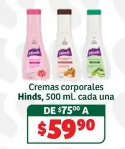 Soriana Súper Hinds cremas corporales oferta