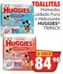Casa Ley Huggies Toallitas Húmedas Cuidado Puro o Hidratante Huggies Tripack oferta