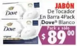 Casa Ley Dove Jabón De Tocador En Barra 4Pack Dove Blanco oferta