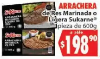 Casa Ley Sukarne Arrachera de Res Marinada Ligera oferta