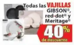 Casa Ley gibson vajillas red-dot meritage oferta