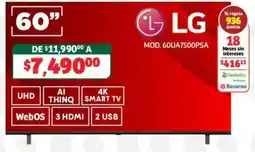 Soriana Híper LG 60UA7500PSA oferta