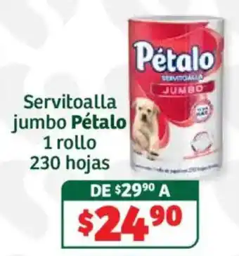 Soriana Híper Pétalo servitoalla jumbo oferta