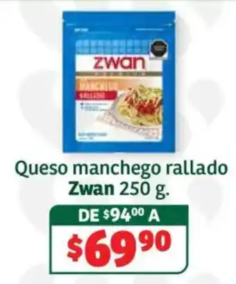 Soriana Híper Zwan queso manchego rallado oferta