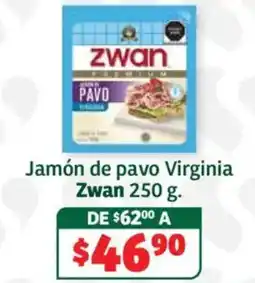 Soriana Híper Zwan jamón de pavo Virginia oferta