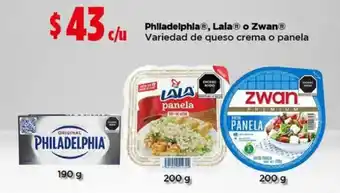 Bodega Aurrerá philadelphia, lala o zwan variedad de queso crema o panela oferta