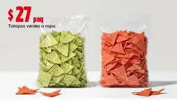 Bodega Aurrerá Totopos verdes o rojos oferta