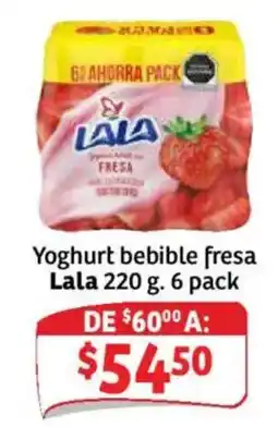 Soriana Híper Lala yoghurt bebible fresa oferta