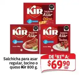 Soriana Híper Kir salchicha para asar regular, tocino o queso oferta