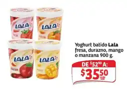 Soriana Híper Yoghurt batido Lala fresa, durazno, mango o manzana oferta