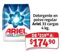 Soriana Híper Ariel Detergente en polvo regular 33 cargas oferta