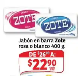 Soriana Híper Jabón en barra Zote rosa o blanco oferta